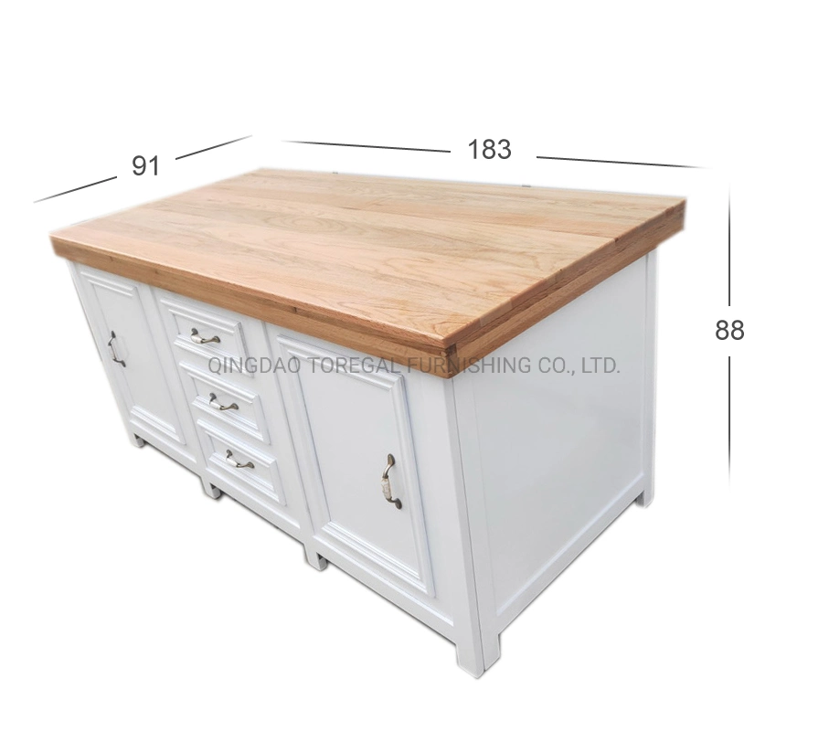 Natural Color Disassembled Solid Wooden Sideboard Buffet Table Cabinet Indoor Furniture