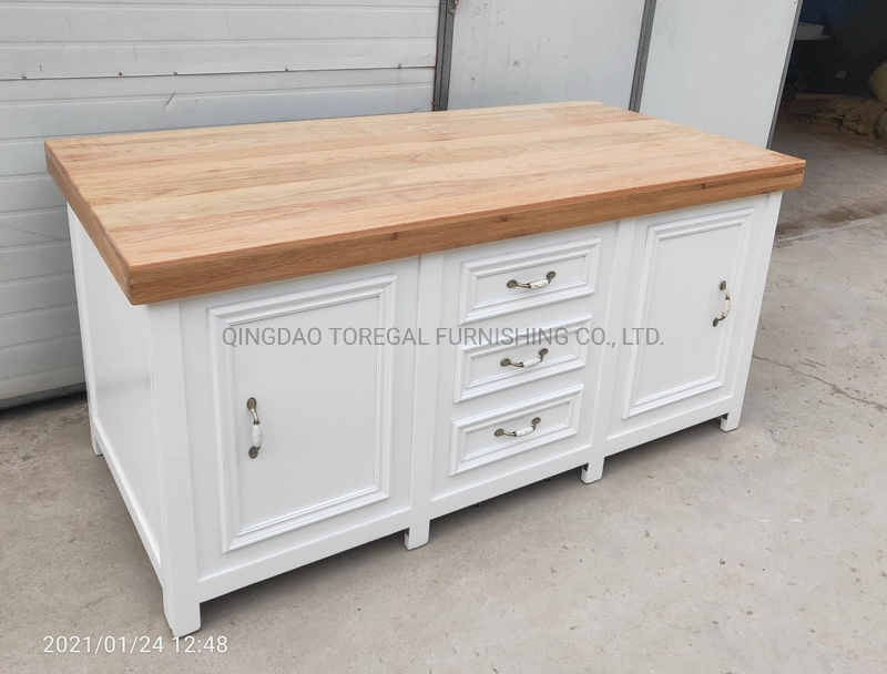 Natural Color Disassembled Solid Wooden Sideboard Buffet Table Cabinet Indoor Furniture