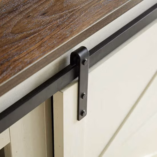 Soporte para TV para TV de más de 65 pulgadas, centro de entretenimiento blanco, soporte para televisión con puerta de granero para TV de 75 pulgadas, soporte para TV de granja blanco para TV de 65 pulgadas